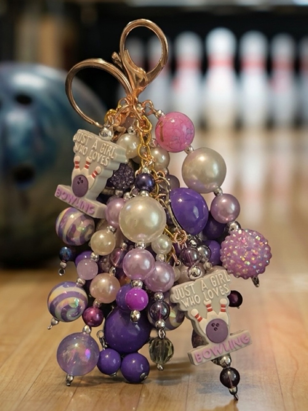 JUST A GIRL WHO LOVES BOWLING PURSE CHARM